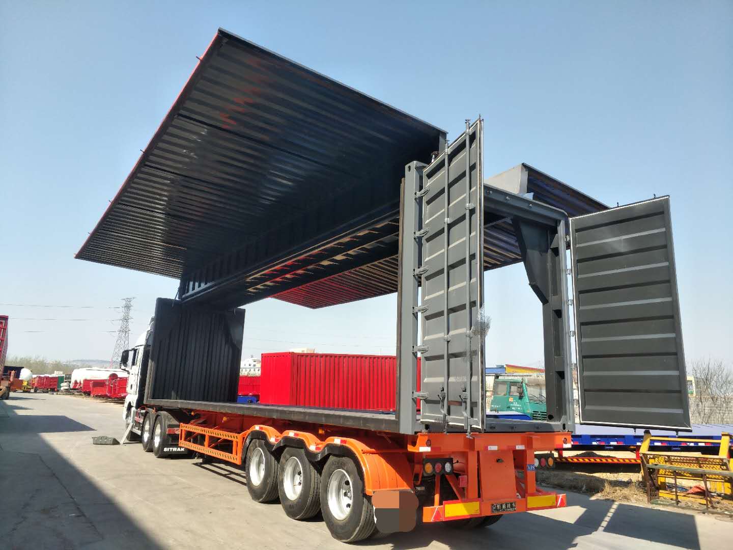 翼开启半挂车